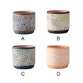 thumbnail image 4 of Matsuzay Maceta de cerámica para flores, escritorio para el hogar, jardín interior, maceta redonda con orificios de drenaje, soporte en Jardín y Patio Parte inferior azul/S, 4 of 6