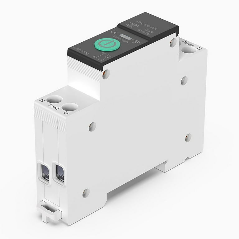Medidor eléctrico inteligente Disyuntor inteligente TUYA WIFI con medición  1P 63A Rail DIN for Smart Home interruptor de Control remoto inalámbrico  for aplicación con función de monitoreo en tiempo re : 