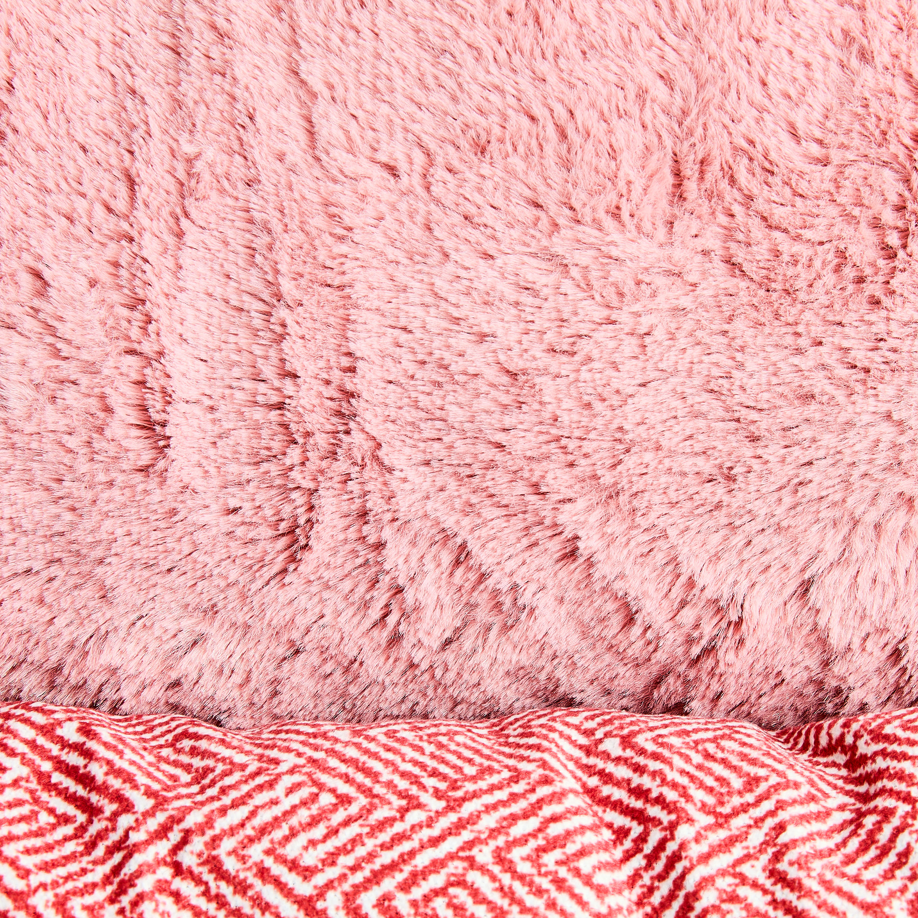 Vibrant Life Large Flannel Waffle Texture Bolster Pet Bed, Pink, 27" x 36" photo 5