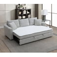thumbnail image 5 of Modern Beige Boucle 220×80×75cm Sleeper Sectional Sofa with 2 Toss Pillows, 5 of 10