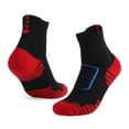 thumbnail image 1 of Graflsoa Mid-Calf Basketball Socks L40-45, Black & Red, Breathable, Moisture-Wicking, Non-Slip Polyester Blend, 1 of 2