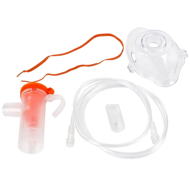 Compresor de medicamentos, inhalador, nebulizador, taza, boquillas, protector facial desechable de oxígeno para adultos B