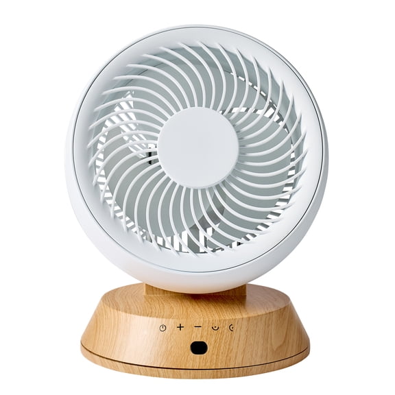 Better Homes & Gardens 7Inch Circulating Fan, Juliet Collection, White and Light Honey