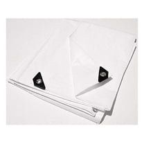 7' x 12' White Heavy Duty Waterproof 12 mil Tarp with Grommets (Finished Size Approx. 6'6" x 11'6") Canopy Tent Craft Fair Flea Market Swap Meet Booth
