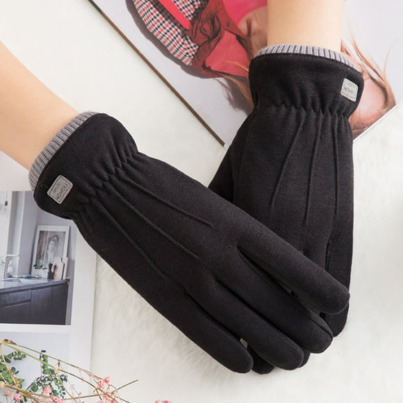Gants d'Hiver Chauds pour Femmes avec Écran Tactile, Doublure Thermique Douce, Manchette Élastique, Noir