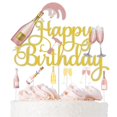 thumbnail image 1 of Cake Toppers HQKJGSYX 7 piezas dorado y rosa para fiesta de cumpleaños, 1 of 6