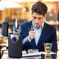 thumbnail image 4 of Blasgw Cool Lighters, Fire Gas Lighter Blue Flame Inflatable Windproof Double Torch Lighter Accessories Men's Gift Black, 4 of 4