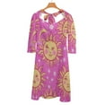 thumbnail image 6 of Pink Happy Sun Daisy Print Dress Summer Dresses Woman Street Style Big Size Casual Dress, 6 of 9