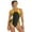 Black/Gold, variant on Sporti Solid Piped Thin Strap One Piece Swimsuit, High Cut, Unpadded, Athletic (Women’s)