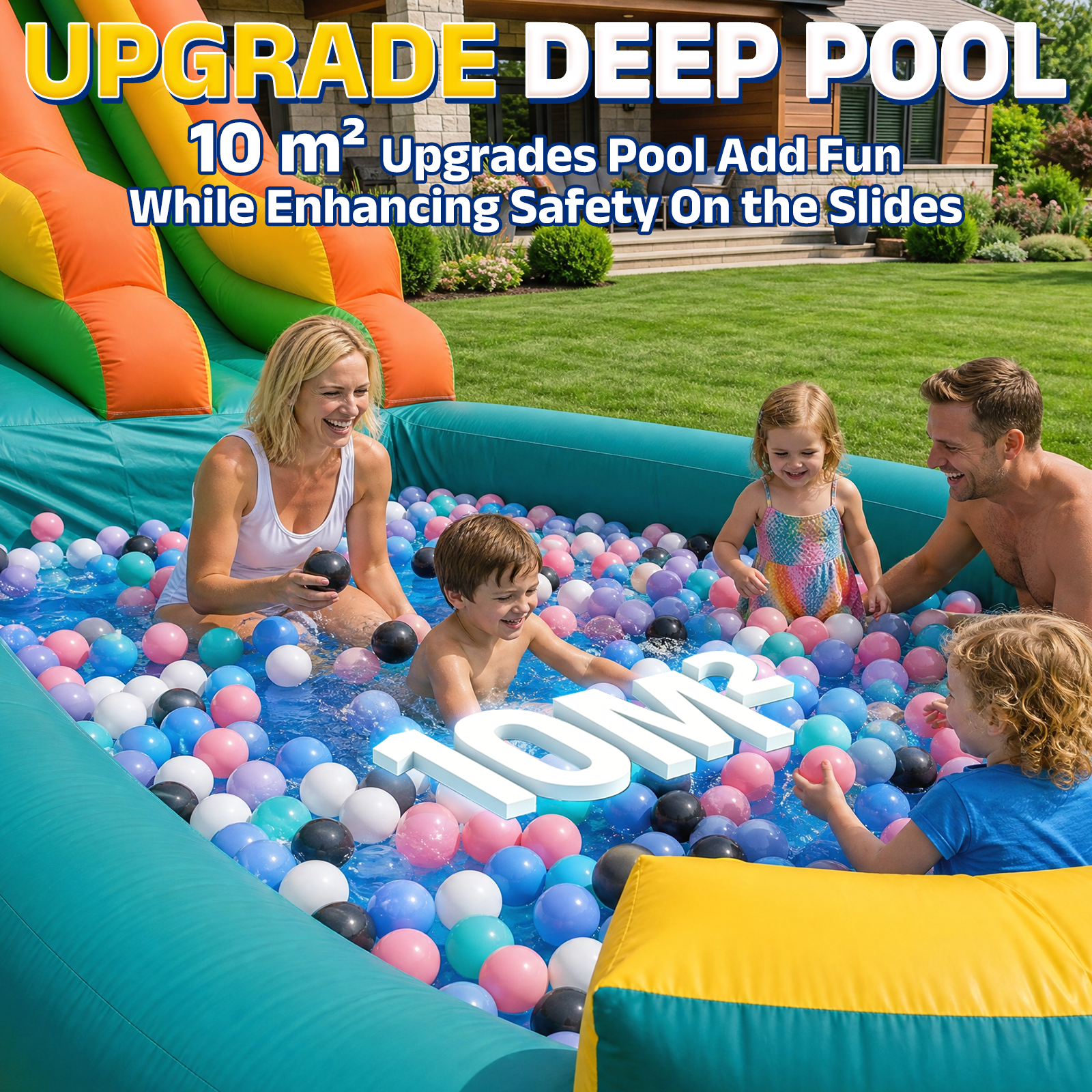 Vakiorn Adult Water Slide 26.2 ft Large Inflatable PVC with 950W Blower Commercial Grade Wet Dry Use Green
