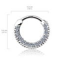 thumbnail image 4 of Septum Clicker Round Paved Gems 14Kt Gold 16g and 14g available, 4 of 5