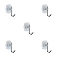 thumbnail image 1 of Transemion Versatile Usage Acrylic Luxury Wall Hook Easy To Clean Easy Installation Adhesive Wall Hooks silver 5Set, 1 of 6