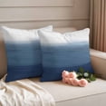 thumbnail image 2 of Navy Blue Ombre Outdoor Waterproof Pillow Covers, Modern Abstract Art Texture Decorative Square Throw Pillowcase Sofa Cushion Sham for Patio/Couch/Chair, 24"x24" 2 Pack, 2 of 8