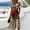 Camel, variant on Elowen American 250th Anniversary Dresses For Women V-neck Fit & Flare Short-sleeved Elegant Summer Empire Dress White XL