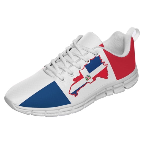 Dominican Republic Shoes for Men Women Running Sneakers Breathable Casual Sport Tennis Shoes White Size 3.5