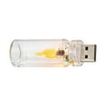 thumbnail image 2 of Glass Bottle LED Flame Effect Lamp USB Powered Night Light Decorative Ambient Lighting for Home Bedroom Office 1-Pack, 2 of 7