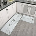 thumbnail image 3 of Kitchen Rugs and Mats Non Skid Washable White and Black Marble Kitchen Mat and Rug Set,Floor Cushion Waterproof Rug,Rubber Backed Area Rugs for Kitchen Laundry, 3 of 7