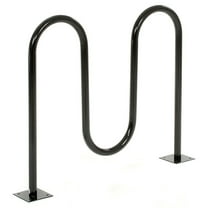 41"L Wave Bike Rack, Black, Flange Mount, 5-Bike Capacity