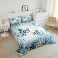 thumbnail image 4 of Erosebridal Cartoon Animal Octopus Comforter Sets Queen Size,Sealife Seahorse Seashell Bedding Queen Comforter Set,Marine Theme Decor,Reversible,Ultra Soft,3 Pieces, 4 of 7