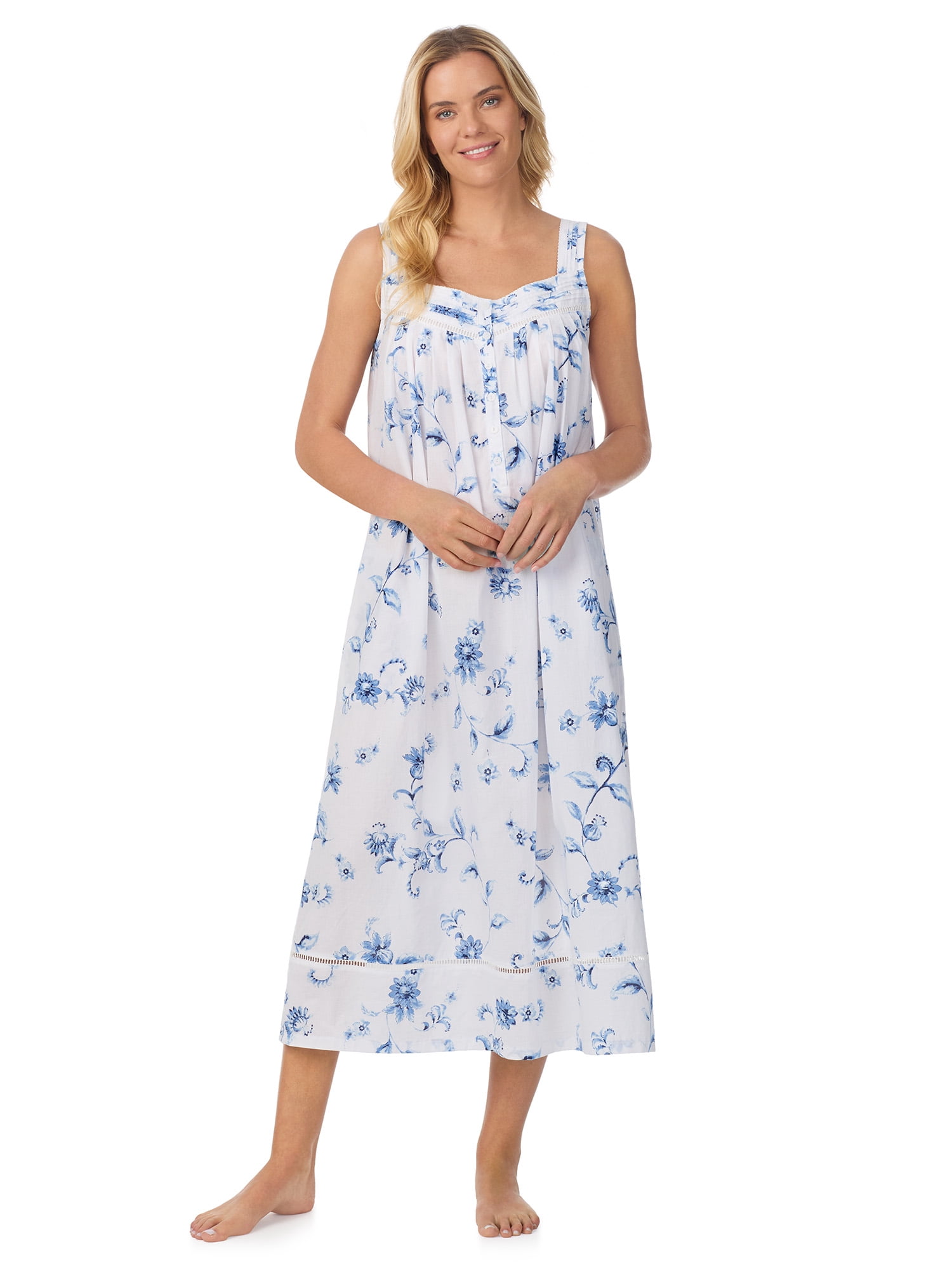 Aria Women's Lightweight Cotton Woven 50" Ballet Nightgown, Sizes XS-5X