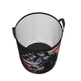 thumbnail image 3 of PHELIKA American Flag Dark Horse 03 Laundry Basket 65L Large Foldable Round For Dirty Clothes Toy Storage, 3 of 6