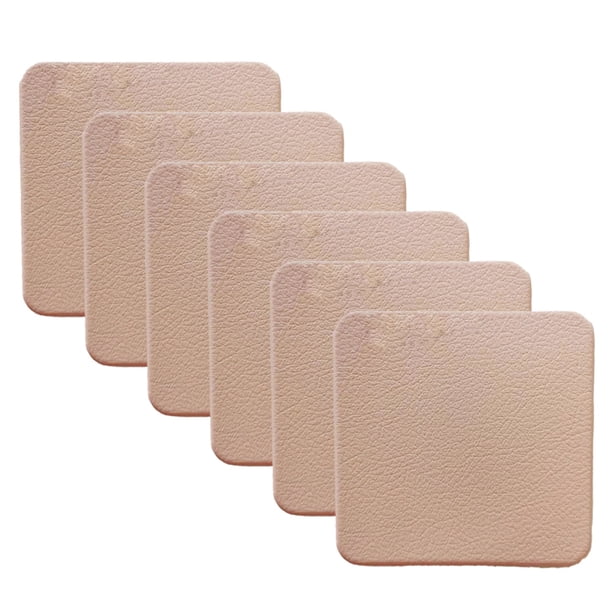 Juego de 6 posavasos de cuero para bebidas, fácil de limpiar