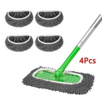 Reusable 100% Coral Fleece Mop Pads Compatible with Swiffer Sweeper Mop, Wet and Dry Flat mop Cover, 4 Pack Washable Mop Pads for Surface/Hardwood Floor Cleaning (Mop is Not Included)