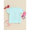 thumbnail image 5 of FEORJGP Little Girl's Birthday Tops 6M 1T 2T 3T 4T Toddler Casual Round Neck T-Shirt Short Sleeve Shirt Letter Heart Embroidery Blouses Infant Girl Cute Casual Daily Summer Clothes, 5 of 9