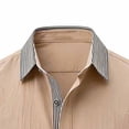 thumbnail image 6 of Stamzod Mens Shirts Long Sleeve Color Block Business Casual Work Shirt Button Down Beach Shirts for Men Khaki-2 XL, 6 of 6