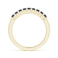 thumbnail image 2 of ANGARA Natural Square Blue Sapphire Semi Eternity Wedding Ring in 14K Yellow Gold for Women (Size-2.2mm) | September Birthstone, Anniversary, Jewelry Gift for Women | Natural Blue Sapphire Ring, 2 of 9