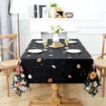 thumbnail image 3 of Spring Summer Tablecloth Rectangular 60" x 84", Waterproof Stainproof Spillproof Table Cloths Wrinkle Resistant, Washable Polyester Wildflower Table Cloth Cover for Dining/Picnic, Black, 3 of 6