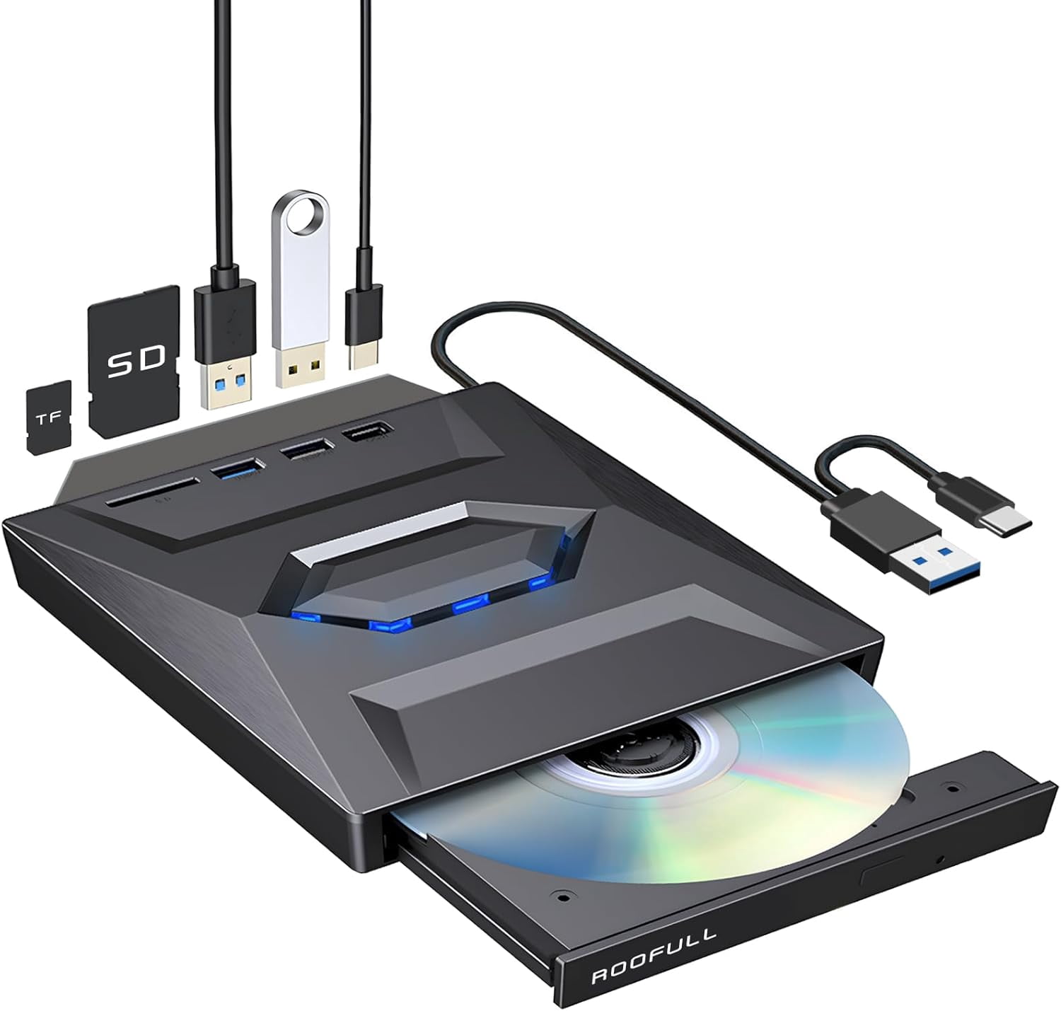 Dell, USB Slim DVD +/- RW Drive DW316, Plug and Play Optical Drive
