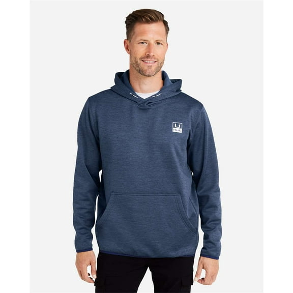 HUK H130093 Performance Hooded Fleece Sweatshirt-Naval Academy Heather-L