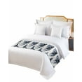 thumbnail image 2 of Xipuska Vintage Navy Blue Botanical Bed Runners for King Size Bed, Decorative Bed Throws for Foot of Bed, Modernism Tropical Leaves Bed Runner Sofa Throw Bedding Scarf Protector Slipcover for Bedroom, 2 of 6