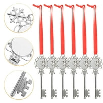 KONTONTY Snowflake Key Pendant Christmas Tree Ornaments Mini Novelty Thermal Transfer Photo Frame Party Favors 6 Pieces