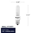 thumbnail image 4 of Bulbrite  Pack of (2) Dimmable T3 Candelabra (E12) Krypton Bulb Frost 40 Watt, 4 of 5