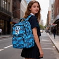 thumbnail image 3 of Uorisanigo Kids School Backpack for Elementary Preschool, Breathable Blue Cartoon Dinosaur Backpack with Adjustable Shoulder Straps, Large Capacity Daypack for Camping Vacation, 3 of 7