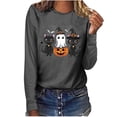 thumbnail image 7 of Xdegoge Womens Halloween Cat And Ghost Graphic T-Shirts Long Sleeve Cute Pumpkin Print Crewneck Tops Casual Loose Fit Fall Holiday Pullover Tees Shirts for Ladies, 7 of 7