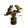 thumbnail image 2 of Songbirds Lamp Finial Antique Brass Metal 1.5"h, 2 of 4