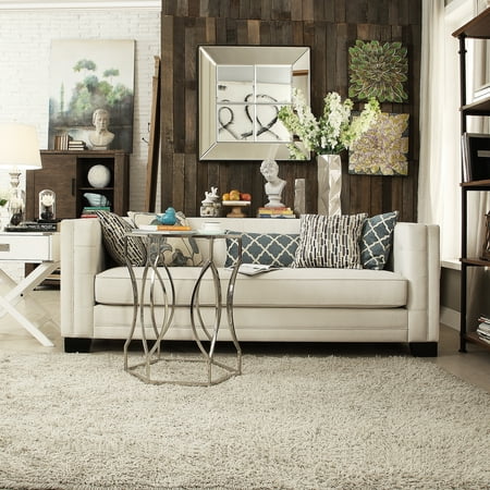 - Chelsea Lane Tufted Sofa, White Linen