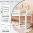 thumbnail image 6 of Mirightone Wooden Twin over Twin Floor Bunk Bed with Ladder, Low Bunk Bed Frame Twin over Twin, Upper Bed with Slats, White, 6 of 8