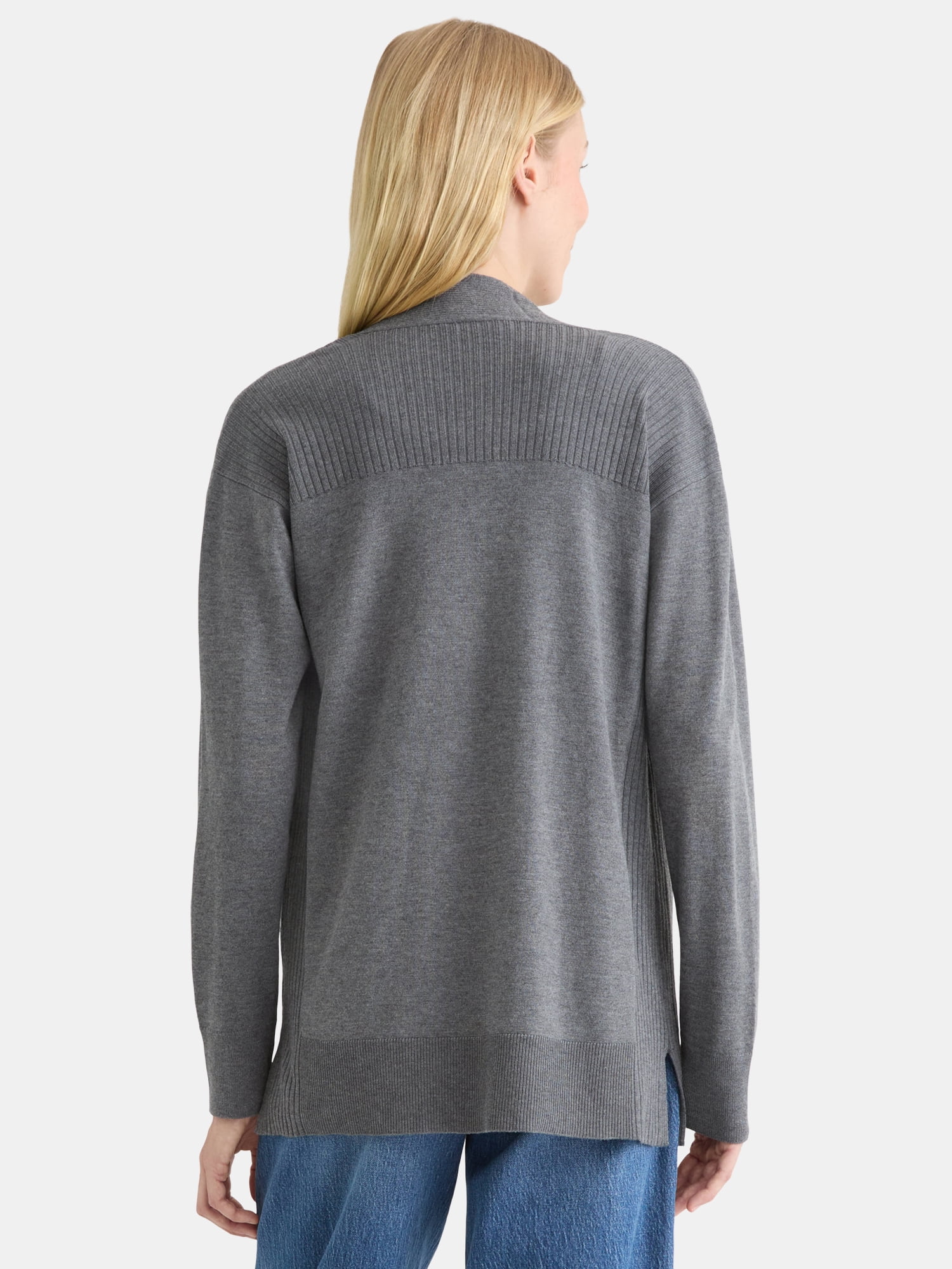Time and Tru Women's and Women's Plus Open Front Cardigan Sweater, Sizes XS-4X
