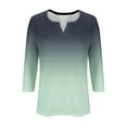 thumbnail image 4 of ZZwxWA Plus Size Tshirts for Women, Shirts for Women Trendy 3/4 Sleeve T Shirts for Women Gradient V Neck Shirts for Women Workout Blouses Lightweight Sales, 4 of 5