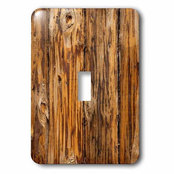 3dRose, Image of grunge wooden logs. Timber fence or palisade to guard a fort, single toggle switch