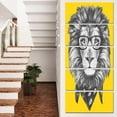 thumbnail image 1 of Lion with Glasses and Scarf - Animal Canvas Art Print, 1 of 3