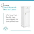 thumbnail image 4 of RiverRidge Geneva Single Door Narrow Bathroom and Laundry Storage Cabinet with Drawer and Adjustable Shelf - White, 4 of 7