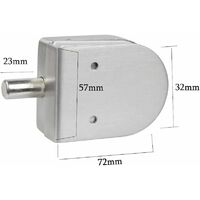 Stainless Steel Glass Door Lock, No Drilling, Anti-Theft Glass Door 1012mm Stainless Steel Latch Open/Close for Home Hotel Office Bathroom