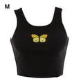 thumbnail image 1 of Guardurnaity Chaleco de verano, camiseta sin mangas de Color puro, Tops cortos con cuello Halter, Tops informales con estampado de mariposas, Camisetas sin mangas, 1 of 6