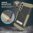 thumbnail image 2 of Tri-Shield Series for Samsung Galaxy S22 5G Case, Tri-Shield [Military Grade] Rugged Cover with Metal Kickstand [Includes Wrist Strap Lanyard] - Brown, 2 of 7