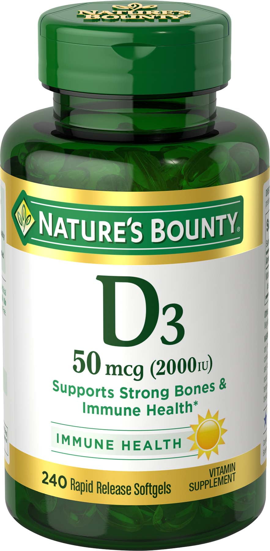 Natures Bounty Vitamin D3 Softgels 2000iu 240ct Walmartcom